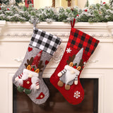 Christmas decoration supplies, grid edge 3D couple faceless dolls, Christmas socks, Christmas Eve gift bags, candy bags