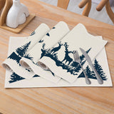 Christmas placemat reindeer print decoration insulation mat kitchen dining table coaster