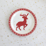 Christmas Decoration Elk Theme Disposable Meal Plate Party Utensils Set Paper Cups Paper Plates Tissue Papers