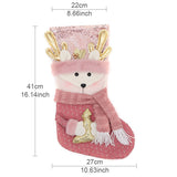 Christmas Decorations Pink Plush Christmas Socks Children's Candy Bag Creative Gift Bag Pendant