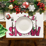 Cake linen placemat Christmas kitchen restaurant decoration insulation mat printed snowman table mat