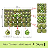 3/4/6cm 100pcs Christmas ball gift box set with electroplated hollow plastic balls for Christmas decoration