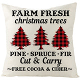 Christmas Pillow Cover Red Black Grid Christmas Sofa Cushion Cover Linen Nordic Pillow Cover