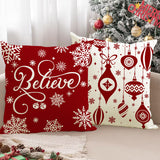 Christmas red ball pillow cover Christmas holiday themed home decoration pillowcase linen waist pillow