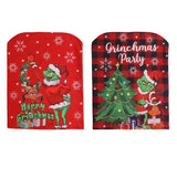 Christmas Restaurant Decoration Greentown Thief Green Green Hair Monster Red Checkered Fabric Chair Cover Back Cover