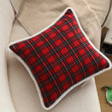 Christmas Plush Plaid Pillowcase Living Room Sofa Decoration Home Sofa Cushion Pillow
