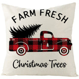 Christmas Pillow Cover Red Black Grid Christmas Sofa Cushion Cover Linen Nordic Pillow Cover