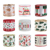 Christmas decoration ribbon, cedar pattern printed ribbon, bow tie, Christmas decoration ribbon, holiday ribbon