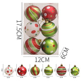 Christmas Ball Red White Green Spot Penalty Ball Christmas Tree Ornament Hand drawn Christmas Ball Plastic Painted Ball