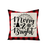 Christmas Pillow Cover Red Black Grid Christmas Sofa Cushion Cover Linen Nordic Pillow Cover