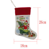 Christmas Decorations Greentown Christmas Socks Green Haired Monster Christmas Gift Bag Large Children's Candy Bag