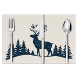 Christmas placemat reindeer print decoration insulation mat kitchen dining table coaster