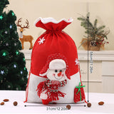 Christmas New Gift Bag Large Bundle Pocket Decorative Ornament Candy Bag Cartoon Snowman Elderly Handheld