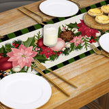 Christmas plaid linen table flag floral ball printed tablecloth entrance small tablecloth living room counter decoration tea flag