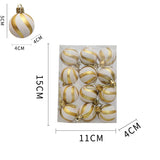 Christmas Ball Decoration Red and White Threaded Christmas Tree Hanging Decoration Hand drawn Christmas Ball Plastic