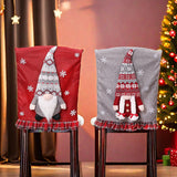Christmas Decorations Faceless Elderly Chair Cover Back Decoration Chair Cover Linen Christmas Chair Cover