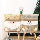 Christmas decoration chair set, Santa Claus chair cover, gold sequins, European and American style restaurant Christmas decoration