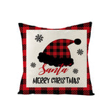 Christmas Pillow Cover Red Black Grid Christmas Sofa Cushion Cover Linen Nordic Pillow Cover