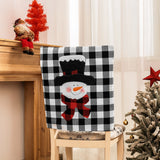 Christmas decorations, red and black checkered elderly snowman chair covers, home decor, restaurants and other decoration items