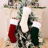 Christmas decoration products, knitted Christmas socks, high-end woolen socks, Christmas gift socks, green gift bags