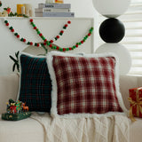 Christmas Plush Plaid Pillowcase Living Room Sofa Decoration Home Sofa Cushion Pillow