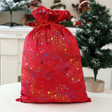 Christmas gift bag, gold foil five pointed star children's gift bag, Dutch velvet rainbow drawstring gift bag