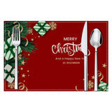 Christmas linen placemats holiday greetings letter printed table mats guest table decorations insulation mats
