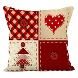 Christmas tree checkered pillow cover linen Christmas socks striped printed pillowcase for holidays