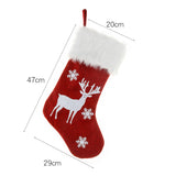 Christmas Lights Decoration Red Hemp Embroidery Christmas Socks Gift Bag Luminous Christmas Socks