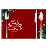 Christmas linen placemats holiday greetings letter printed table mats guest table decorations insulation mats