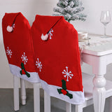 Christmas Decorations Non woven Snowflake Chair Cover Hotel Restaurant Table Chair Cap Holiday Decoration Chair Cover Supplies