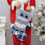 Christmas New Product Blue Knitted Fabric Christmas Party Decoration Socks Gift Bag Christmas Tree Pendant Accessories