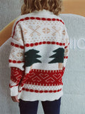 Knitted Christmas Tree Cartoon Jacquard Holiday New Year Sweater