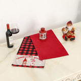 Christmas decorations Black and red checkered table flag decoration for Christmas, dwarf, faceless elderly, table mat, Nordic napkins