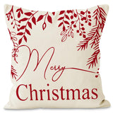 Christmas Snowflake Pillow Cover Linen Checkered Letter Printed Pillow Cover Christmas Theme Cushion Cover
