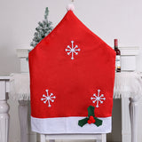 Christmas Decorations Non woven Snowflake Chair Cover Hotel Restaurant Table Chair Cap Holiday Decoration Chair Cover Supplies