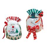 Christmas Apple Bag Accessories Linen Cartoon Santa Claus Snowman Gift Bag Candy Bag Gift Bag