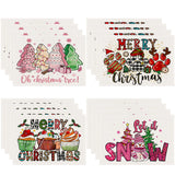 Cake linen placemat Christmas kitchen restaurant decoration insulation mat printed snowman table mat