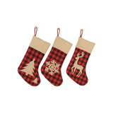 Large plaid cloth socks Christmas socks decoration gift bag Candy socks gift bag