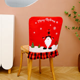 Christmas decoration supplies, checkered cloth, chair back cover, linen, faceless elderly, reindeer chair cover