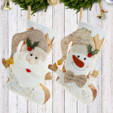 Christmas Decorative Socks Gift Bag Candy Bag Jewelry Gold 3D Christmas Socks Gift Bag