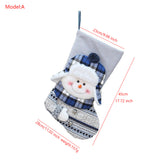 Christmas New Product Blue Knitted Fabric Christmas Party Decoration Socks Gift Bag Christmas Tree Pendant Accessories