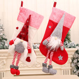 Christmas Decorations with Legs Plush Faceless Santa Claus Christmas Socks Christmas Pendant
