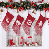 Christmas decoration products, knitted velvet, Christmas socks, snowflake red gift socks, gift bags