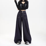 Wide-Leg Pants Simple and Versatile Slimming Straight Leg Floor-Length Pants for Women