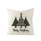 Christmas Pillow with Red Letter Elk Printed Cushion Cover and Linen Pillow Cover