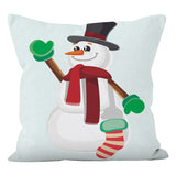 Christmas reindeer print pillow cover holiday snowman super soft pillowcase living room sofa decoration cushion