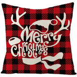 Christmas Pillow Cover Red Black Grid Christmas Sofa Cushion Cover Linen Nordic Pillow Cover