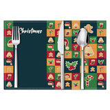 Christmas Plaid Meal Mat Linen Christmas Tree Snowman Printed Table Mat Holiday Party Decoration Insulation Mat