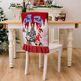 Christmas Decorative Supplies Creative Printed Chair Cover Red Home Atmosphere Decoration Chair Cover